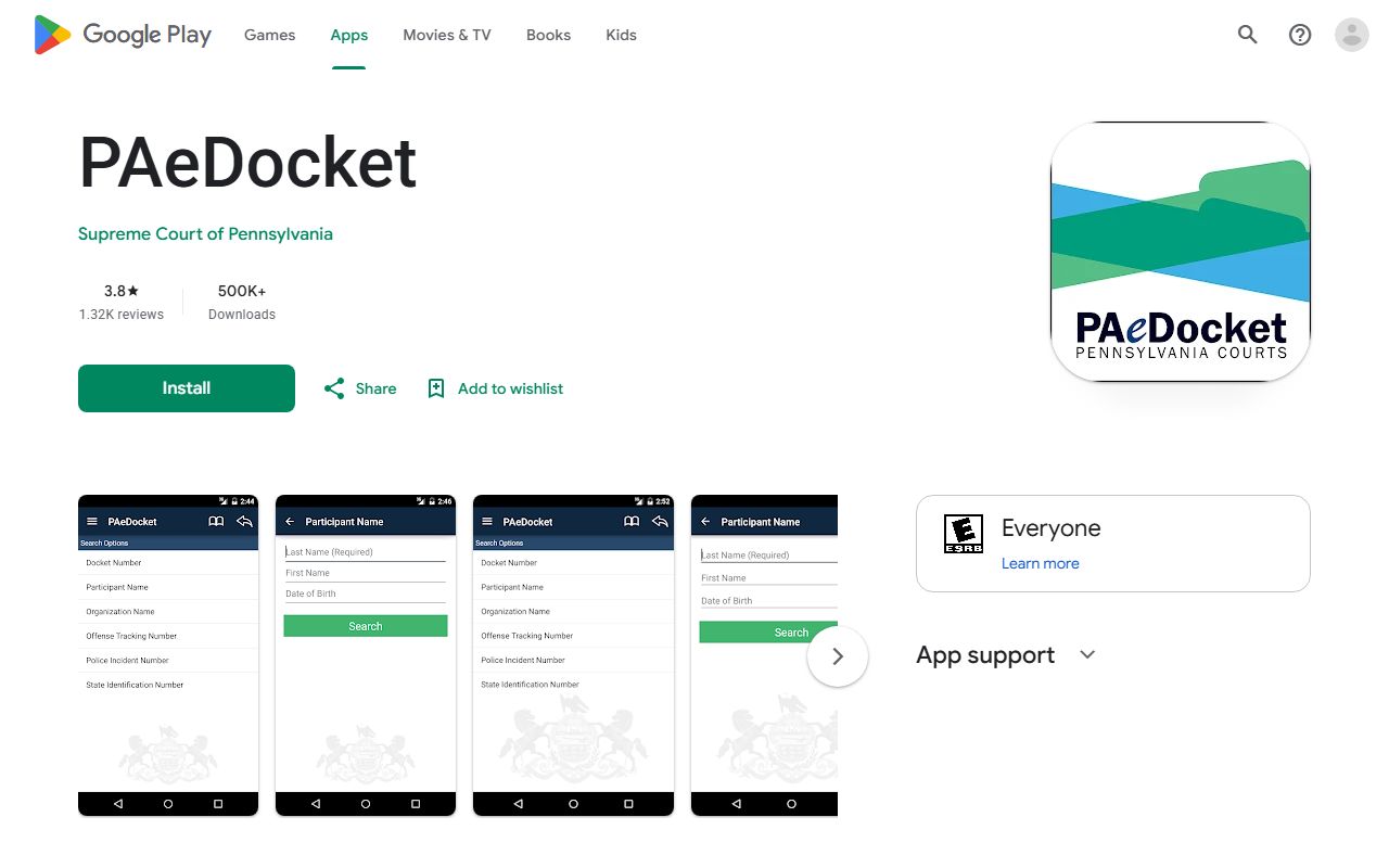 Venango County court dockets PAeDocket Google Play listing