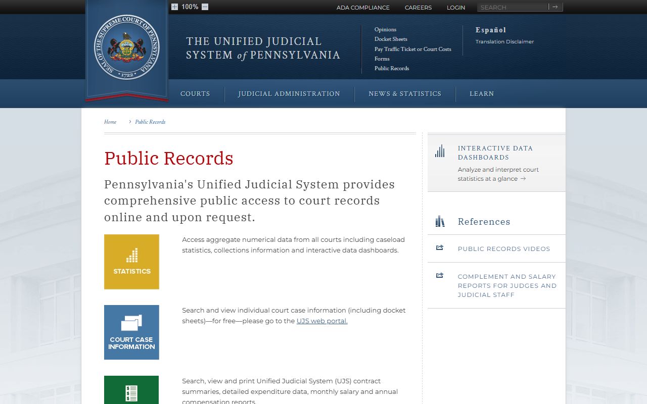 Venango County court records Pennsylvania public records page