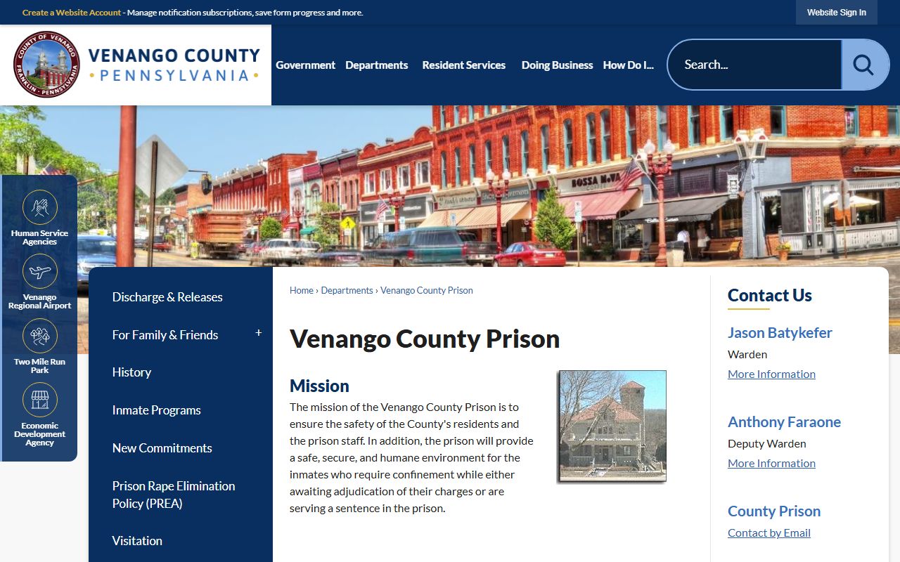 Venango County Prison official page