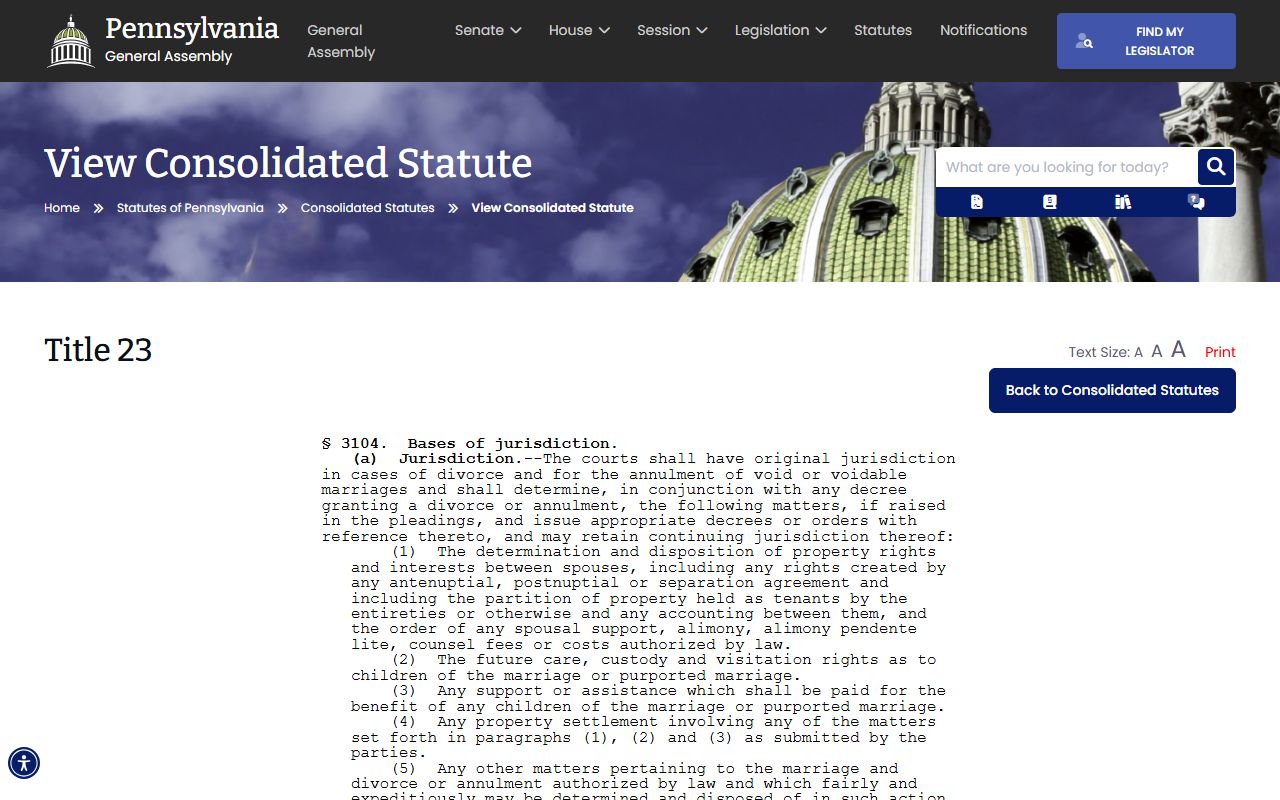 Venango County divorce records Pennsylvania residency law